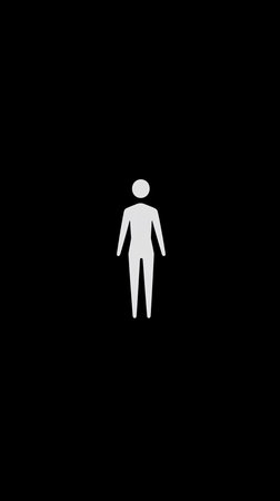 White human figure on black backgroundの素材