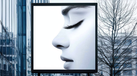 Detailed closeup of a womans face in profileの素材