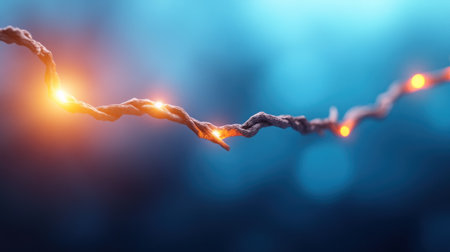 Glowing electric wire with sparks and energyの素材