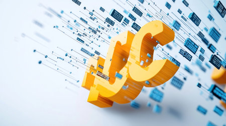 A striking 3D render of a bold yellow 5G symbol, representing the next generation of wireless technology and high-speed connectivity.の素材