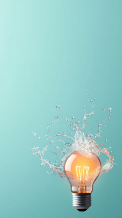 An artistic image of a lightbulb exploding, symbolizing innovation, ideas, and the spark of creativity.の素材