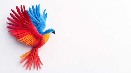 A stunning, handcrafted parrot sculpture with a striking color palette, perfect for artistic and decorative purposes.の素材