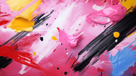 An abstract artwork featuring a dynamic composition of colors and textures.の素材