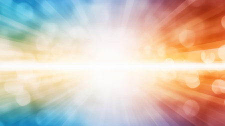 A vibrant and dynamic abstract background featuring a burst of colorful light with a bokeh effect, perfect for various creative projects.の素材