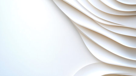 Abstract white background with wavy lines and shadows, creating a sense of depth and movement. Perfect for modern designs.の素材