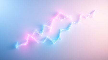 Abstract neon light wave forms on gradient backgrounds. Perfect for modern designs and presentations.の素材