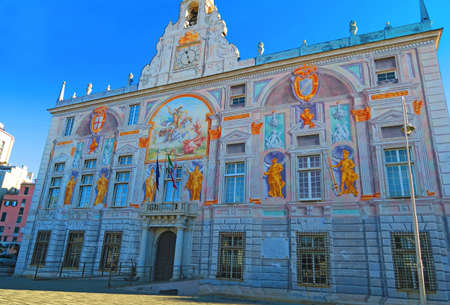 Genoa, Italy, 17 january 2016. The Palazzo San Giorgio or Palace of St. George is a historic building of the most important and popular of Genoa.It was built around the middle of the thirteenth century as the town hall. In the fifteenth century it passed のeditorial素材