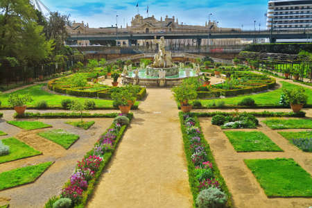 Genova,Italy,10 april 2016.Gardens of the Prince's Palace (or Palazzo Andrea Doria), strictly private residence of Admiral Andrea Doria Prince. Built in 1530 and adorned with these beautiful gardens.のeditorial素材