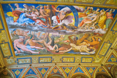 Genova,Italy,10 april 2016.Fresco in the hall of Fall of the Giants, in the Prince Palace in Genoa....