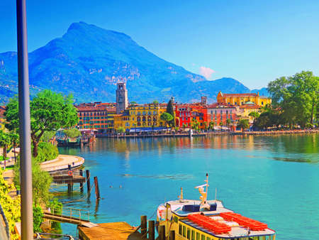 Beautiful view of the center of Riva del Garda, overlooking Lake Garda,Trentino,Italy.の写真素材