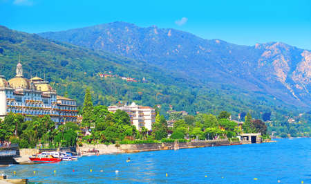 Stresa is a town on the shores of Lake Maggiore in the Piedmont region of northern Italy. Since the early 20th century, the main source of income Has Been the tourist trade; like other places on Lake Maggiore, it benefits from spectacular views.の写真素材