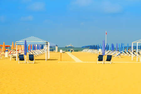Beautiful beach of Viareggio,Tuscany, Italyの写真素材