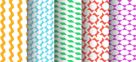 Abstract geometric pattern set in five colour