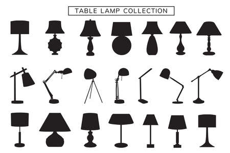 table lamp silhouettesのイラスト素材