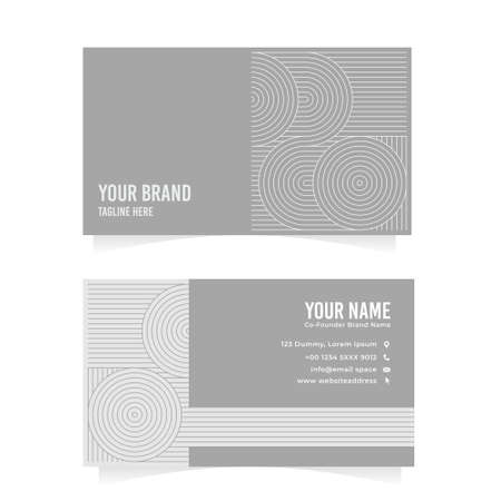elegant grey with lines pattern business card design templateのイラスト素材