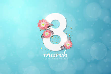 March bokeh style with red flowers.