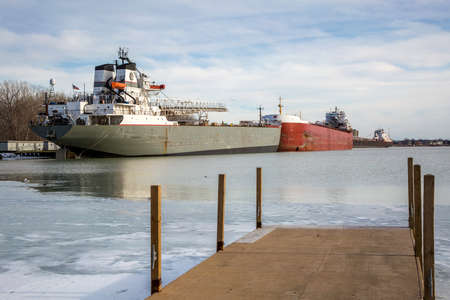 ships birthed for the winter and repairsのeditorial素材