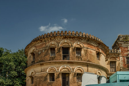 04-Oct-2005 in side Ramnagar Fort Varanasi ancient architecture building- Uttar Pradesh , India asia