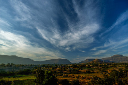 21-Feb-2010 Anjaneri is mountain range of westarn ghats Nasik-Trimbakeshwar. 20 km from Nasik on Trimbak Roadのeditorial素材