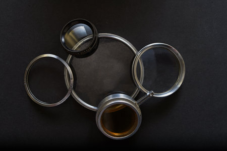 03 Oct 2015 Vintage Kodak Petri glass filters Kalyan near mumbai Maharashtra INDIAのeditorial素材