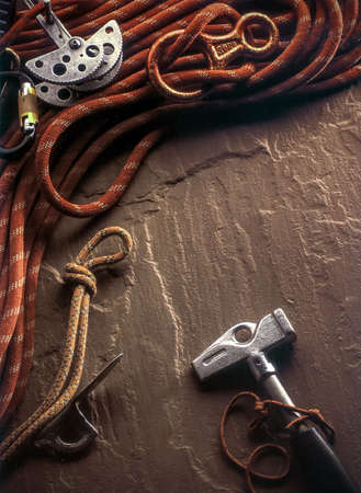mountaineering gears on brown rock kalyan maharashtra INDIA