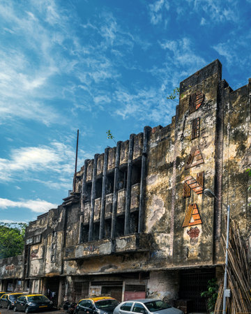 08 jun 2017 heritage architecture-Art Deco The remains of Bombayâs Diana Talkies Tardeo or Tardeo Road MUMBAI MAHARASHTRA INDIAのeditorial素材