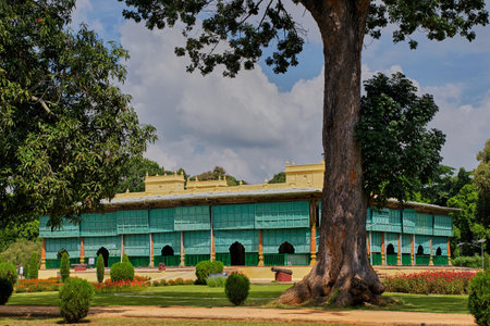 30 Oct 2009 Daria Daulat Bagh :Built in 1784; Summer Palace of Tipu Sultan-Srirangapatna ear Mysore - Karnat;  Near Mysore - Karnataka-INDIAのeditorial素材
