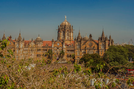 08 Nov 2012 heritage architecture-Chhatrapati Shivaji Terminus railway station a Mumbai Maharashtra...