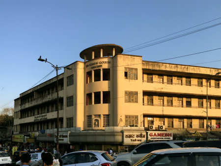 22-Mar-2019-Art Deco type heritage architecture Morarji gokuldas sanatorium pune-Maharashtra INDIAのeditorial素材