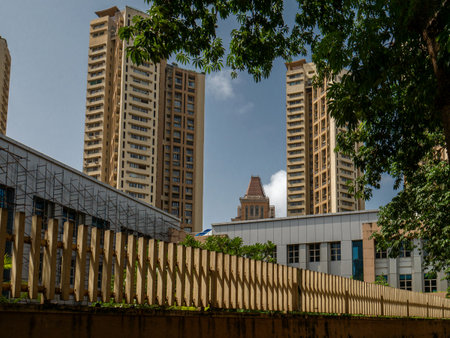 18 Aug 2019 new development in parel high-rise buildings mumbai maharashtra Indiaのeditorial素材