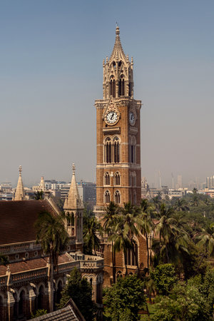 13Feb 2015 Rajabai tower from Watsons Esplanade Hotel Bombay now Mumbai Maharashtra India asia