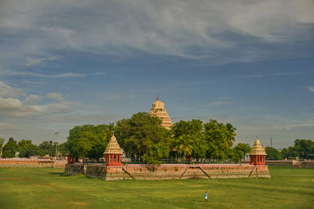 August 24 2009 Vandiyur Mariamman Teppakulam and temple Madurai Tamil Nadu Indiaの写真素材