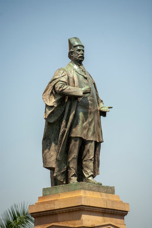 18 Feb 2007 Statue of Sir. Pherozeshah M Mehta at BMC building ; Bombay Mumbai ; Maharashtra ; Indiaのeditorial素材