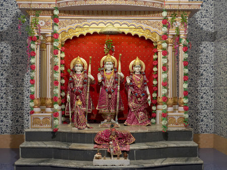 05 Mar 2019 Laxman Ram And Sita Marble statue at Shree Ramji Mandir Kukadia near Idar Sabarkantha...
