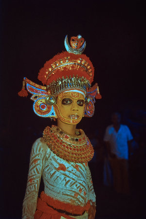 22 Mar 2020 Theyyam Performer at Theyyam (Teyyam, Theyam, Theyyattam)  ritual form of worship in North Kerala, India,のeditorial素材