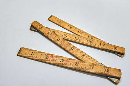 29 Aug 2011   Vintage four fold wooden scale Kalyan near mumbai Maharashtra INDIAの写真素材