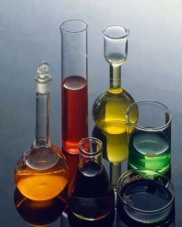 02-Jun-2008--Concepts colourful chemical in laboratory studio shot mumbai maharashtra INDIA asia