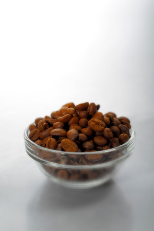 30 Nov 2008 Kitchen things-FOOD Rosted coffeebeans  on a white background Lokgram Kalyan Maharashtra Indiaのeditorial素材