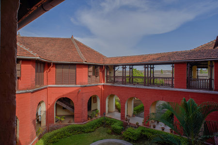 11 Jun2009 Court Yard at Thibaw Palace  Thiba Palace  in Ratnagiri, Maharashtra, India,のeditorial素材