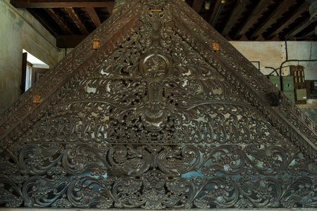 Mohagany wood carving architecture Padmanabhapuramwooden palace complex-20km from Nagercoil Tamil Nadu INDIAのeditorial素材