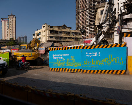 11-Apr-2019- mumbai metro project in progress at acharya atre chowk worli naka Mumbai Maharashtra...