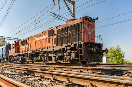 29 Apr-2011-diesel locomotive khandala in western ghat maharashtra INDIA asiaのeditorial素材