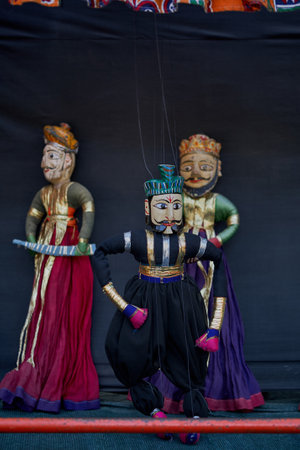 26 Nov 2006 string puppet theatre near ropeway Ground Station Champaner Pavagadh a UNESCO World Heritage Site, Panchmahal district in Gujarat, India.のeditorial素材