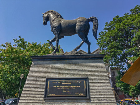 08-04-2019-horse statue kala ghoda fort, mumbai, maharashtra, India, Asiaのeditorial素材