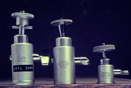 Vintage Leitz Ball and Socket in Dark background studio shot Lokgram Kalyan Maharashtra Indiaのeditorial素材