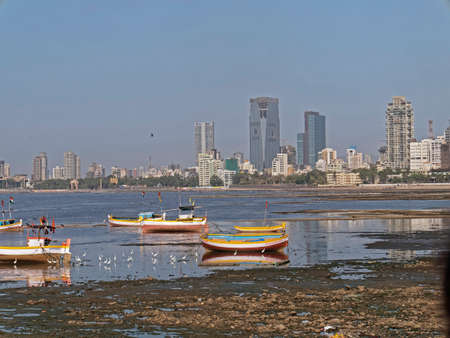 31 Mar 2019 urban area skyline from Worli village Mumbai Maharashtra INDIAの写真素材