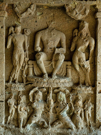 31-Mar-2019-stupa and buddha statue Kondivite,or Mahakali Caves are a group of 19 rock-cut monuments built between 1st century BCE and 6th century CE.[1] mumbai maharashtra INDIAのeditorial素材