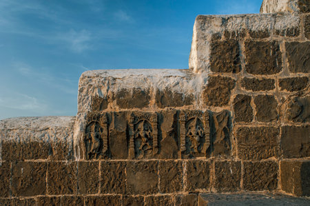 Stone Stapes on Solapur Forts Wall and Staircase Solapur Maharashtra India