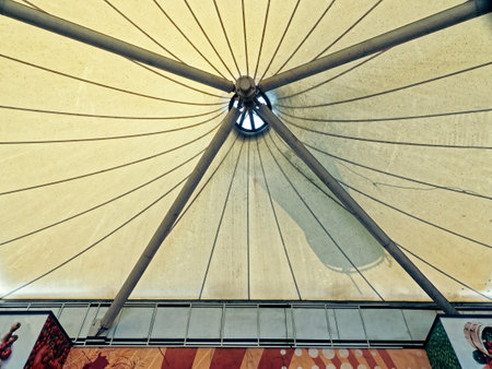 11 14 2021 Pvc & Ptfe Tensile Structures or Modular PVC Ferrari Fabric Structure In Food Hub on Nasik Higway Maharashtra India.のeditorial素材