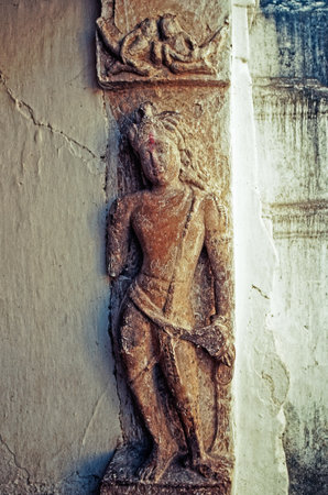 01 13 2021 Arkeoloji statue at Rajiv Lochan temple Rajim, Chhattisgarh India.のeditorial素材